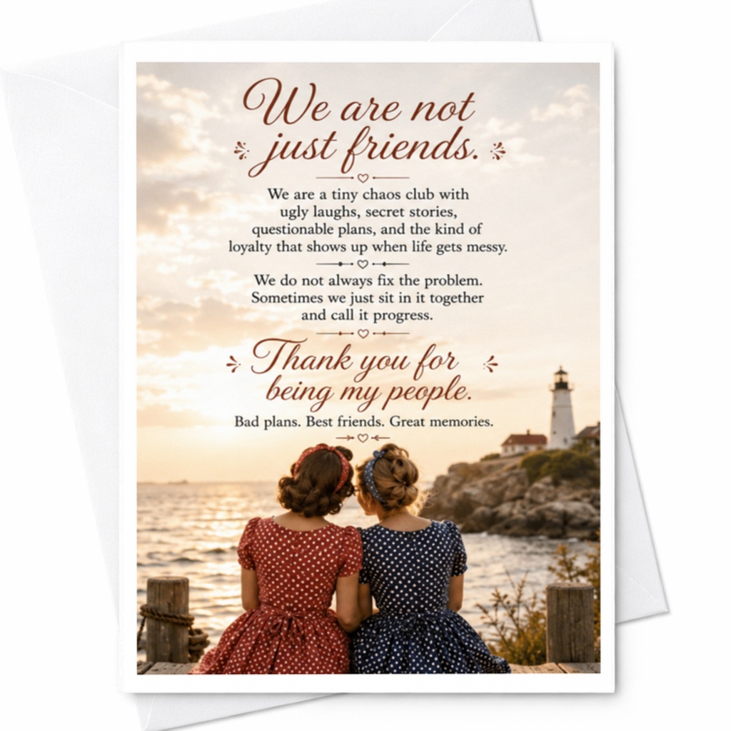 We Are Not Just Friends Thank You For Being My People Friendship Card Vintage Style Best Friends Birthday Card Cute Sentimental C3601