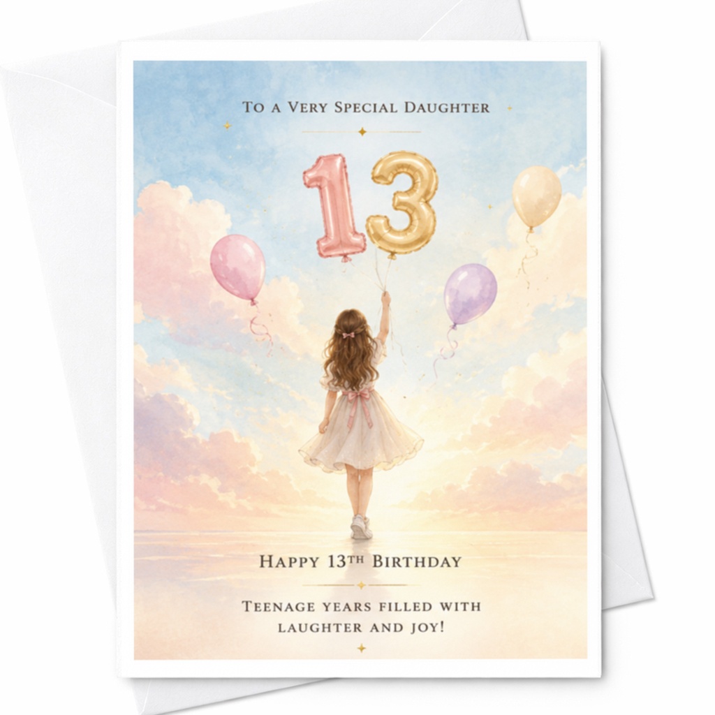 To A Very Special Daughter Happy 13th Birthday Card Teenage Years Filled With Laughter And Joy For Daughter C3614
