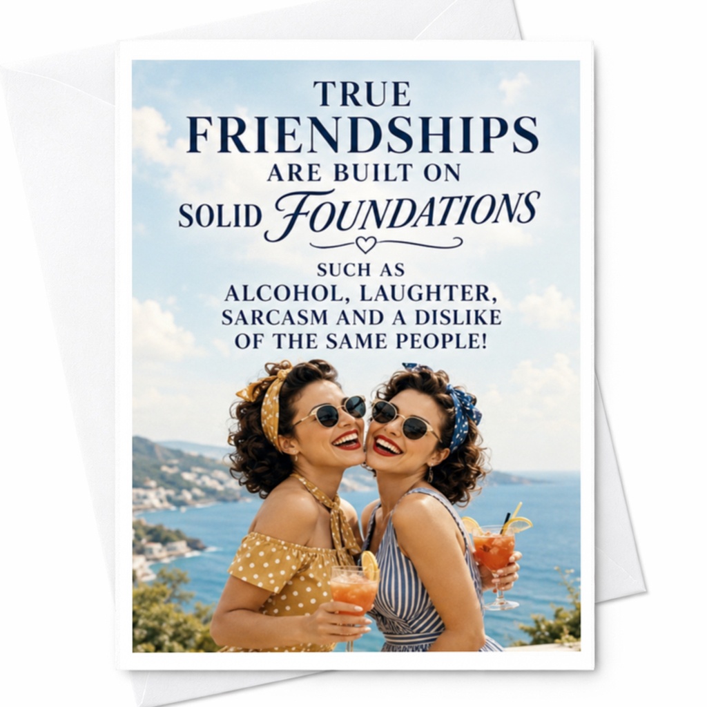 True Friendships Are Built On Solid Foundations Friendship Card Funny Best Friend Birthday Card For Her Sarcastic Greetin C3585