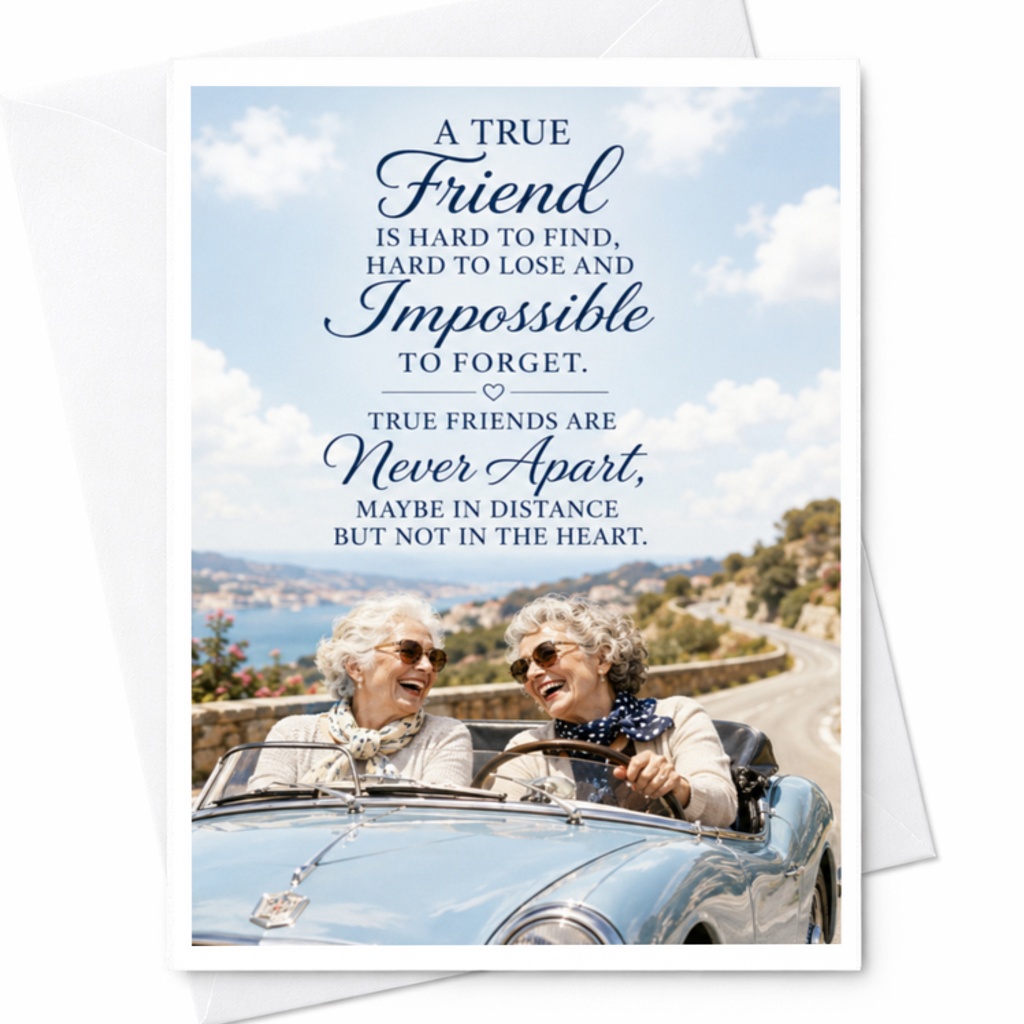A True Friend Is Hard To Find Friendship Card Best Friend Birthday Card True Friends Never Apart Sentimental Card For Her C3588