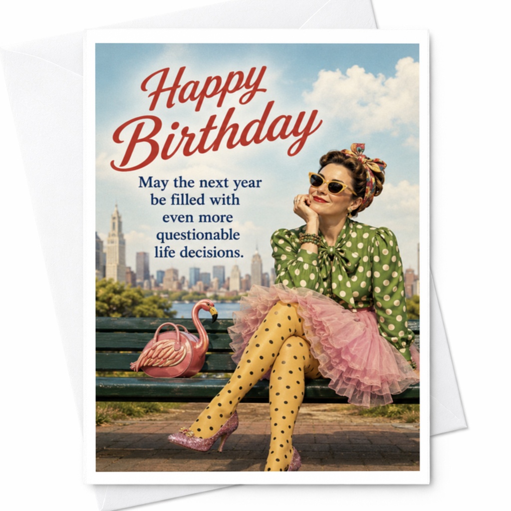 Happy Birthday May The Next Year Be Filled With Even More Questionable Life Decisions Funny Birthday Card For Friend C3593