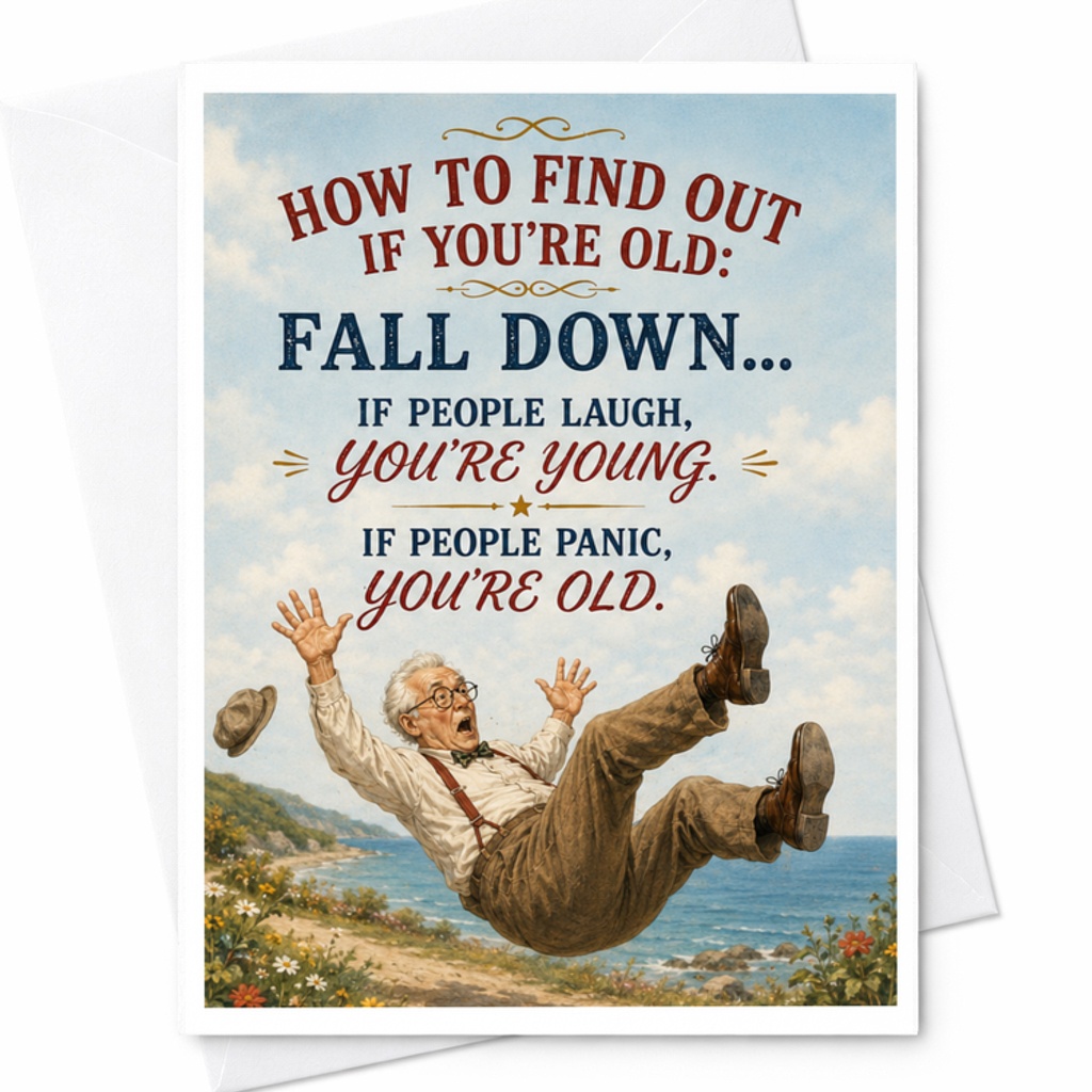 How To Find Out If You're Old Funny Birthday Card Greeting Card For Friend Dad Grandpa Elderly Man C3600