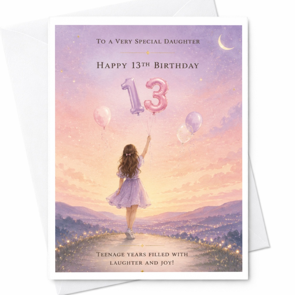 To A Very Special Daughter Happy 13th Birthday Card Teenage Years Filled With Laughter And Joy For Daughter Cute Celebration C3613
