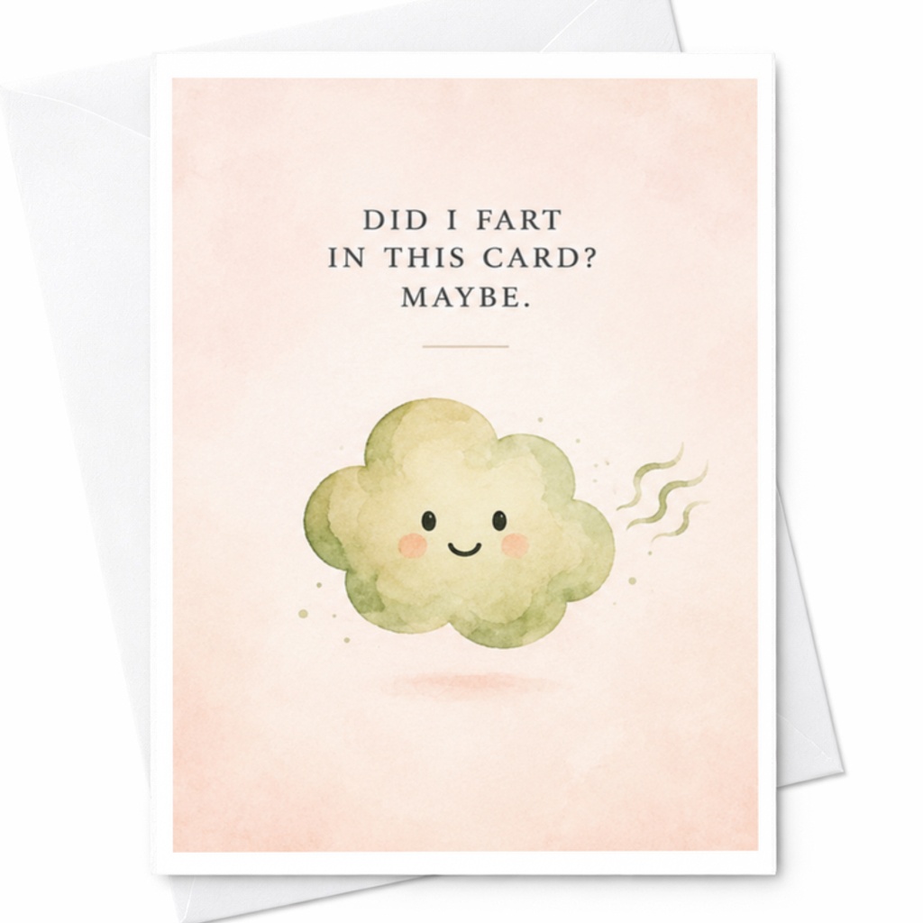 Did I Fart In This Card? Maybe. Funny Birthday Card Cute Fart Cloud Greeting Card For Friend Him Her Fun C3619
