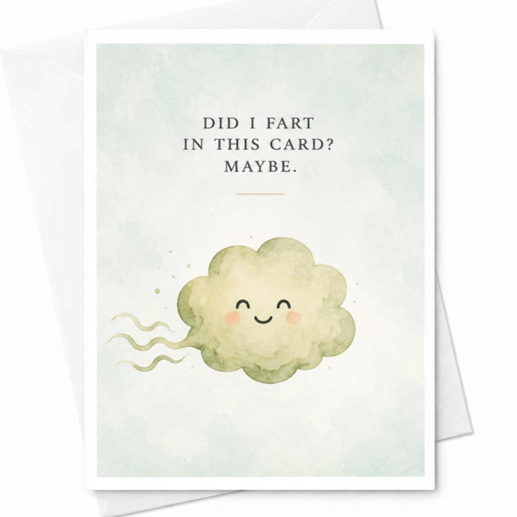 Did I Fart In This Card? Maybe. Funny Birthday Card Cute Fart Cloud Greeting Card For Friend Him Her Fun C3620