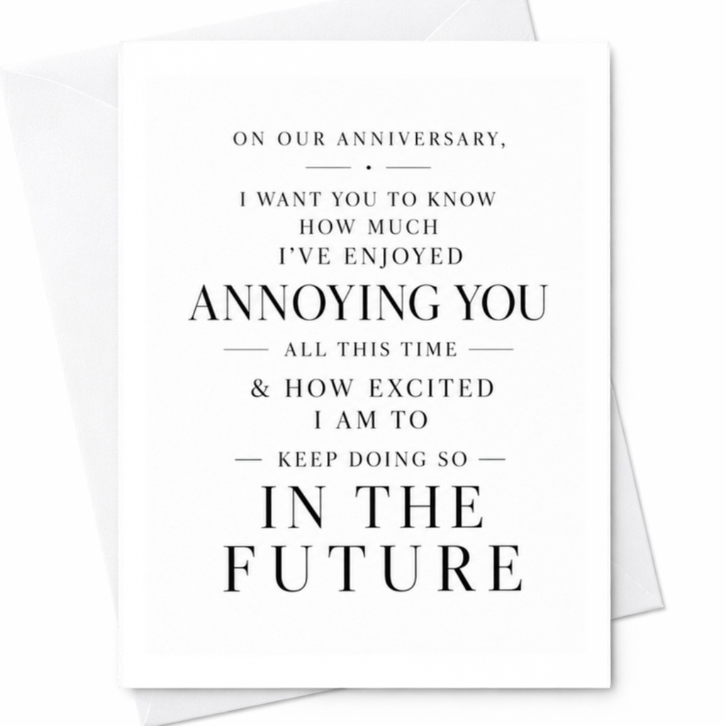 On Our Anniversary I've Enjoyed Annoying You Funny Anniversary Card For Spouse Boyfriend Girlfriend Love Card C3654