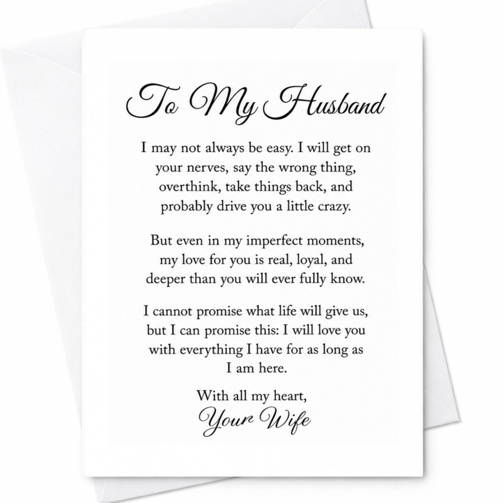 To My Husband Anniversary Card Romantic Love Message For Husband From Wife Sentimental Wedding Anniversary Card C3664