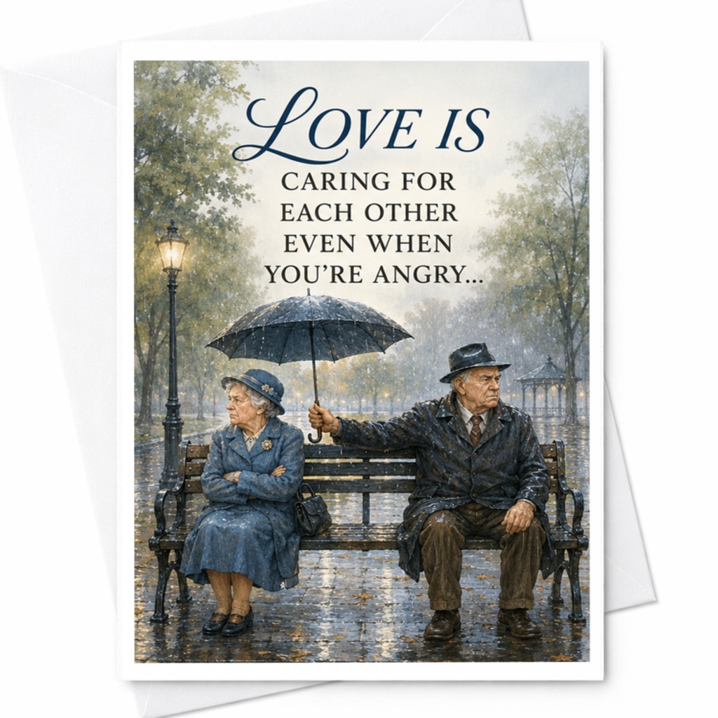 Love Is Caring For Each Other Even When You’re Angry Romantic Anniversary Card For Husband Wife Couple Sentimental Love Greeting C C3642