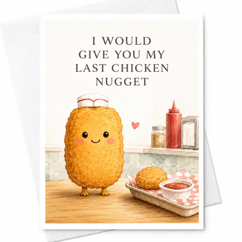 I Would Give You My Last Chicken Nugget Cute Love Card Funny Romantic Greeting Card For Boyfriend Girlfriend Anniversary Valentine C3647