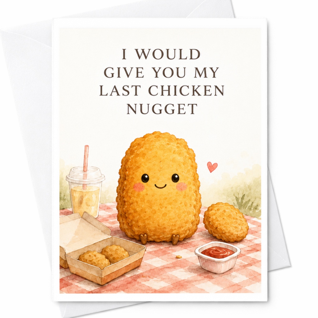 I Would Give You My Last Chicken Nugget Cute Love Card Funny Romantic Greeting Card For Boyfriend Girlfriend Anniversary C3648