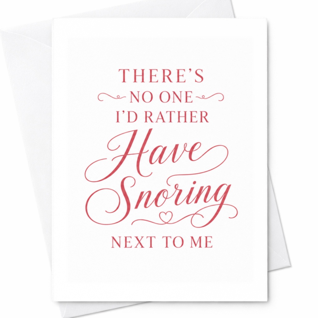 There's No One I'd Rather Have Snoring Next To Me Romantic Anniversary Card For Husband Wife Cute Love Card Funny Couple C3660