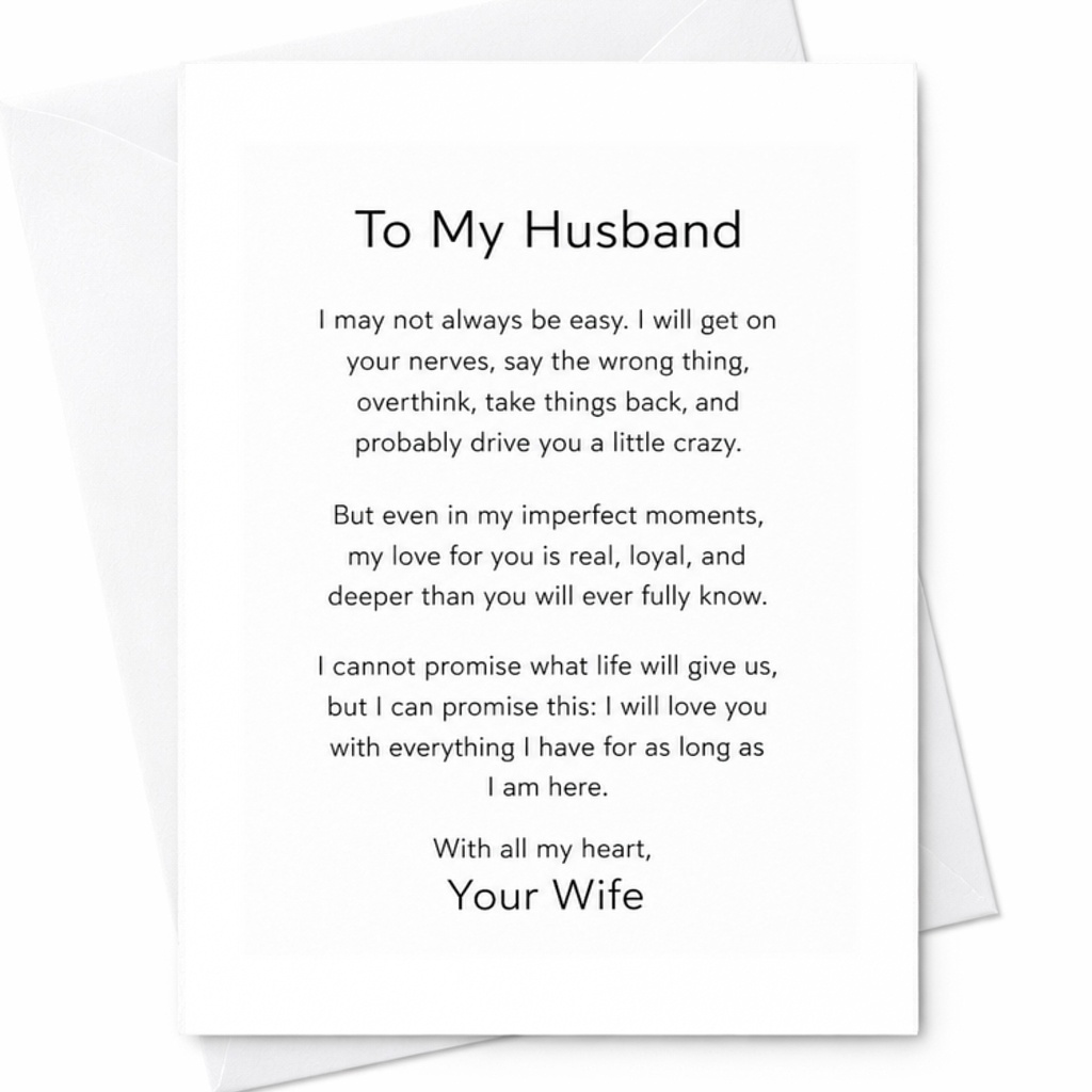 To My Husband Anniversary Card Romantic Love Message From Wife Wedding Anniversary Card For Husband Sentimental Greeting Card C3663