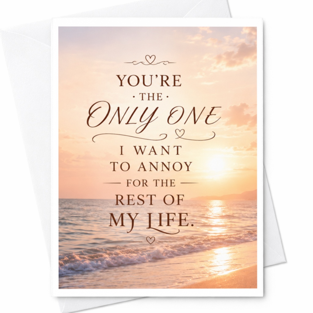You're The Only One I Want To Annoy For The Rest Of My Life Anniversary Card Romantic Funny Love Card For Husband Wife Couple C3669