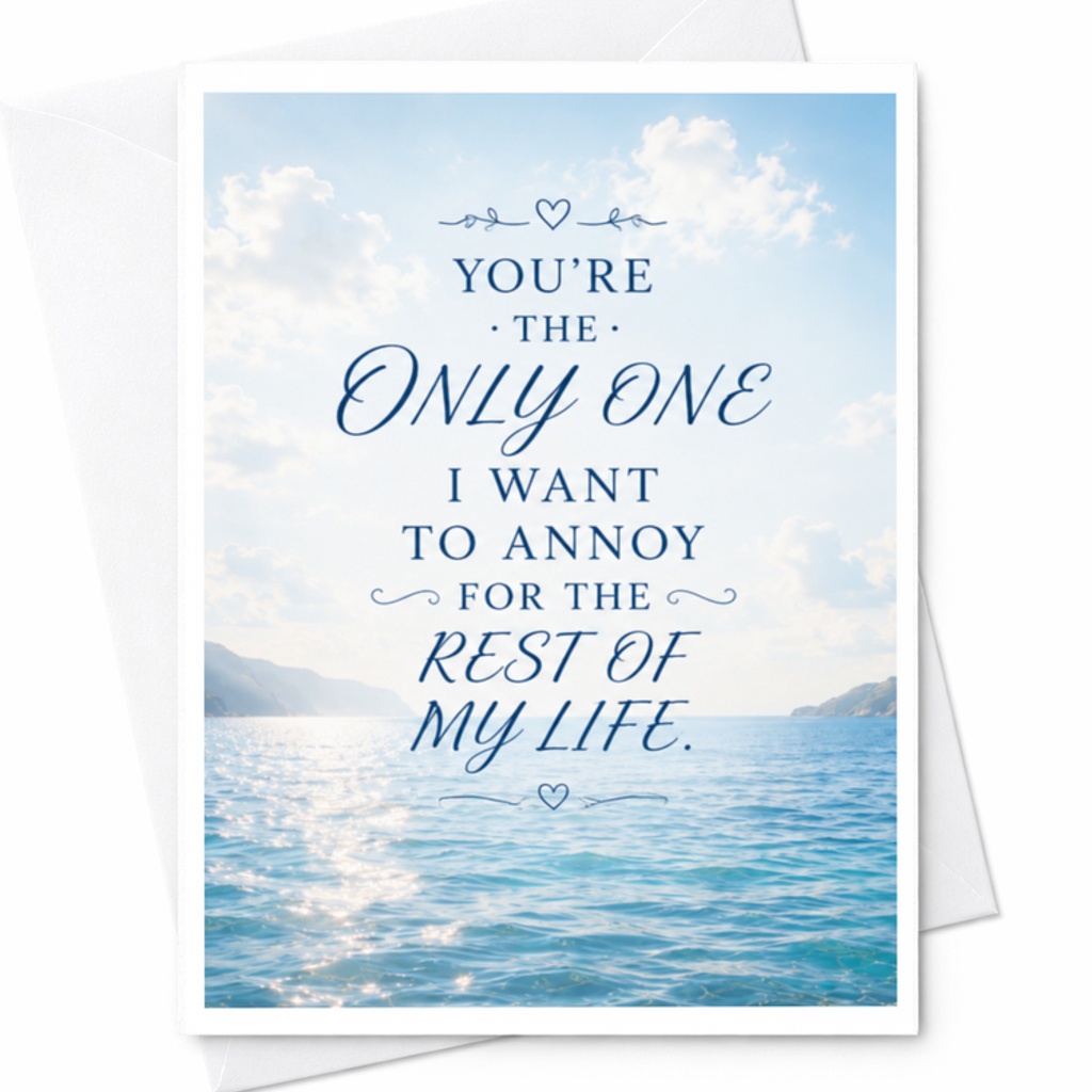 You're The Only One I Want To Annoy For The Rest Of My Life Anniversary Card Romantic Funny For Husband Wife Cute Love Card C3670