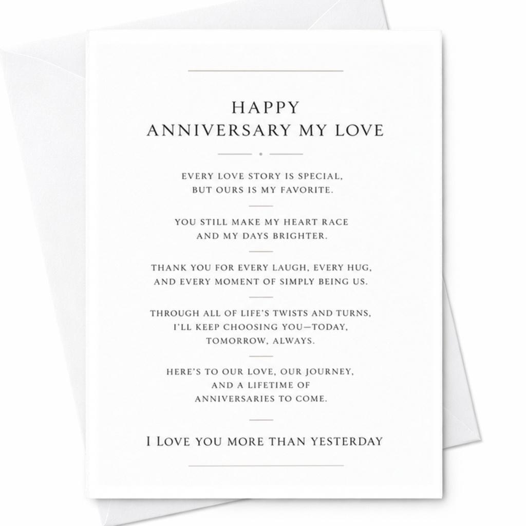 Happy Anniversary My Love Romantic Anniversary Card For Wife Husband Wedding Celebration Love Note Sentimental Card C3681