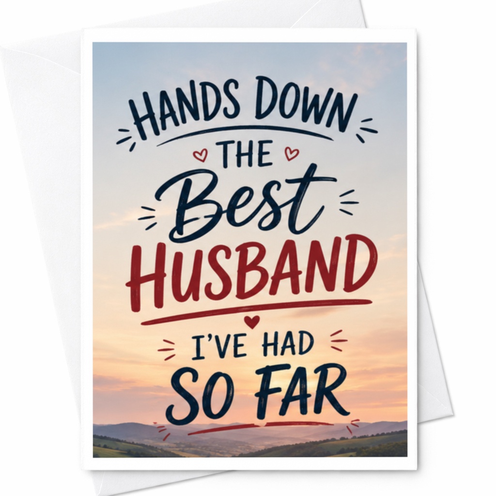 Hands Down The Best Husband I've Had So Far Funny Anniversary Card For Husband Romantic Greeting Card From Wife Cute Love Card C3685