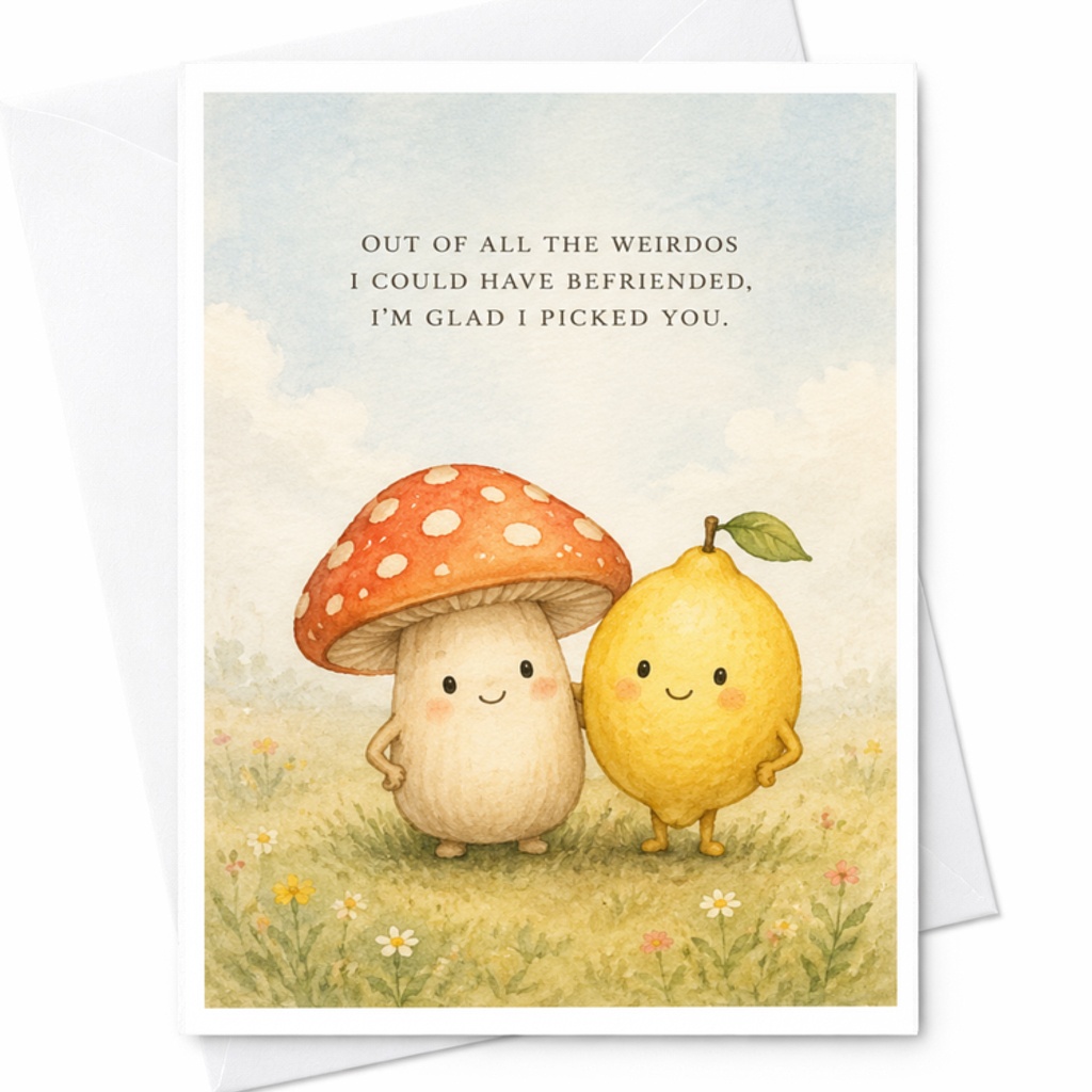 Out Of All The Weirdos I Could Have Befriended I'm Glad I Picked You Funny Friendship Card Best Friend Cute Birthday Card C3694