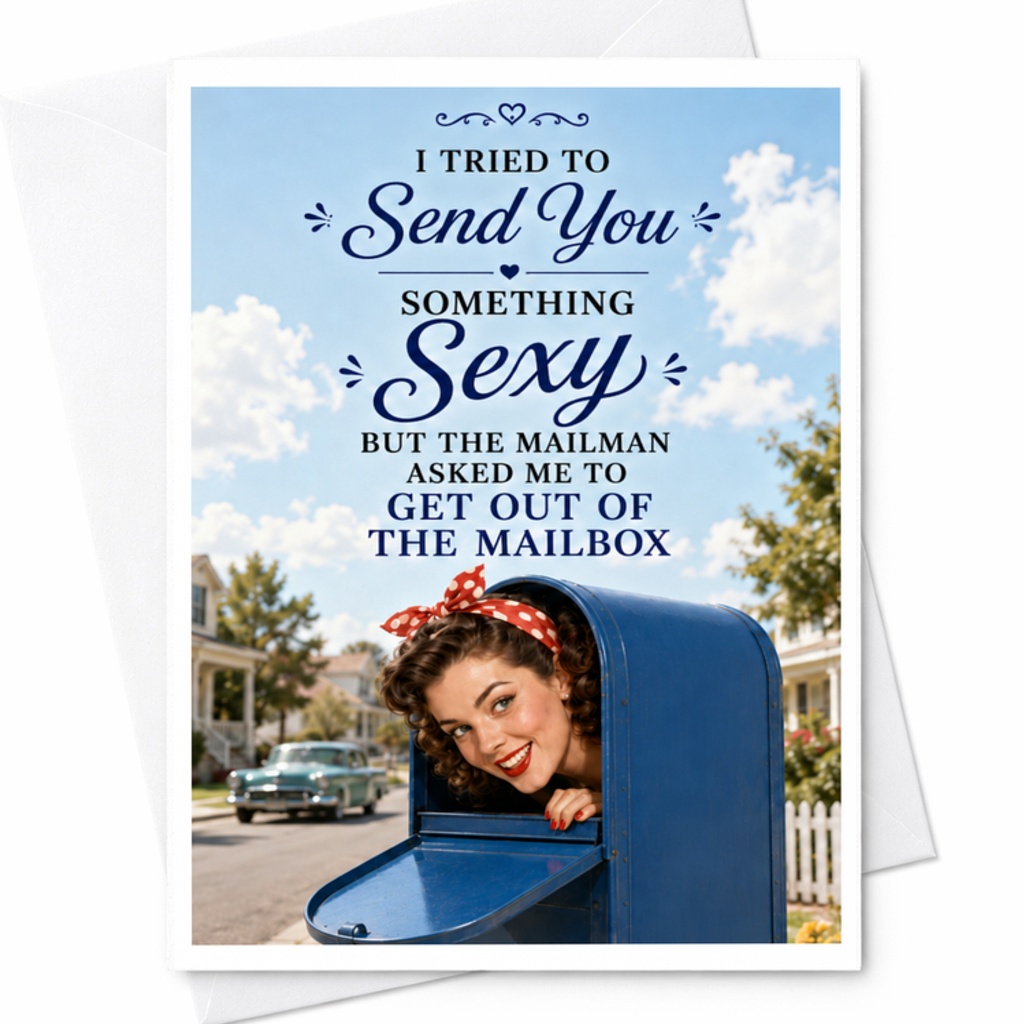 I Tried To Send You Something Sexy Funny Valentine's Day Card Romantic Partner Cute Love Card For Him Her C3674