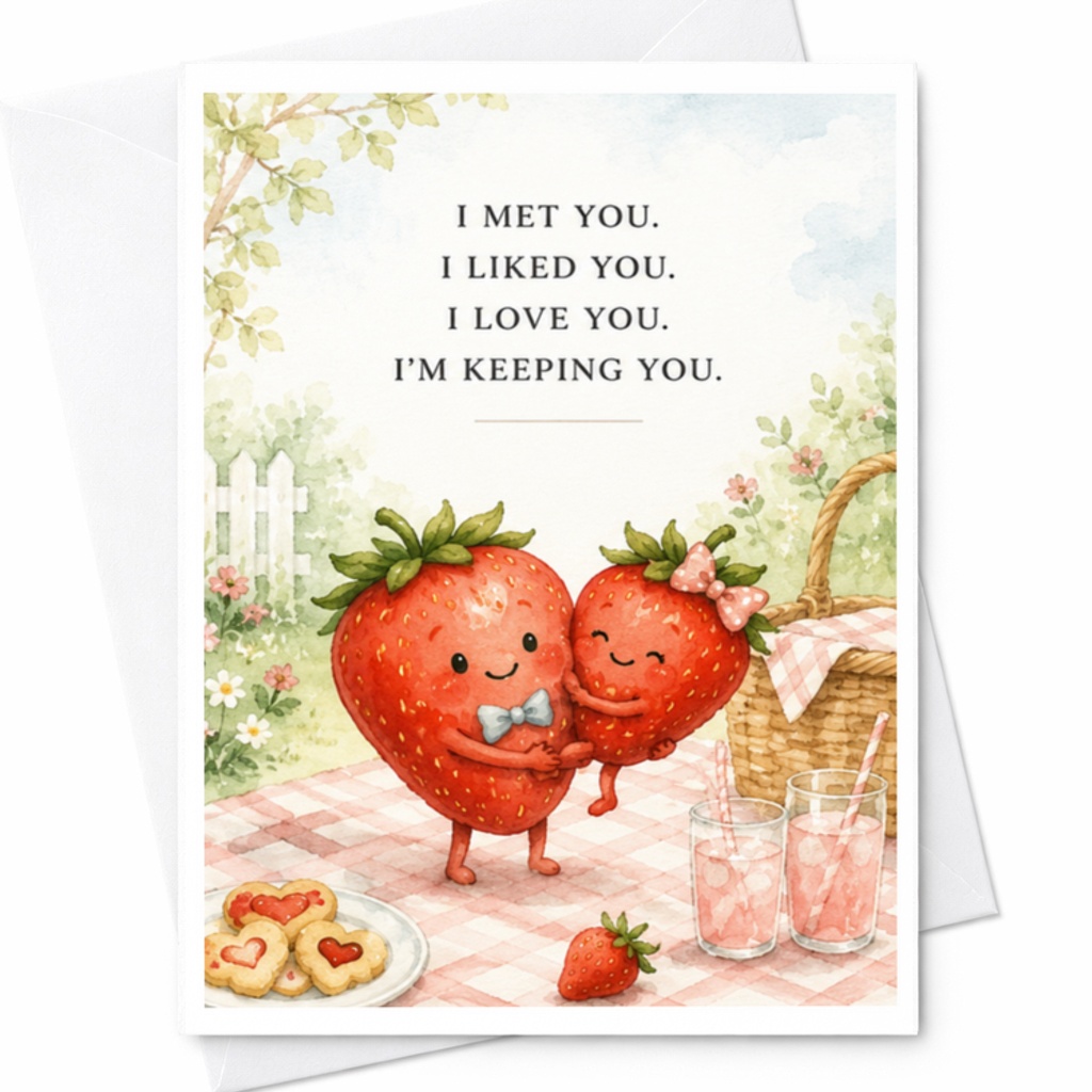 I Met You. I Liked You. I Love You. I'm Keeping You. Cute Valentines Day Card Romantic Anniversary Card For Partner Sweet Love C3675