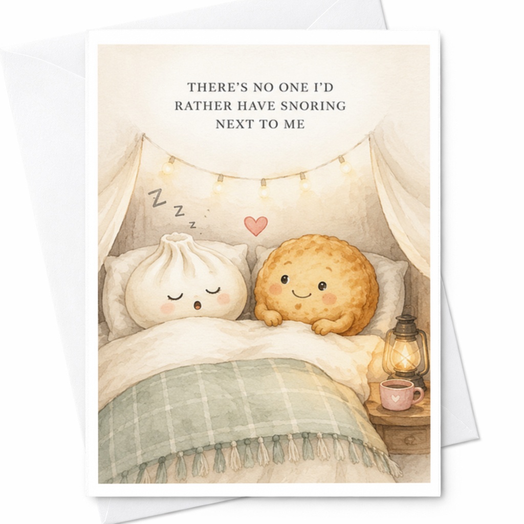 There's No One I'd Rather Have Snoring Next To Me Cute Anniversary Card Romantic Couple Love Card Sweet Funny For Husband Wife C3677