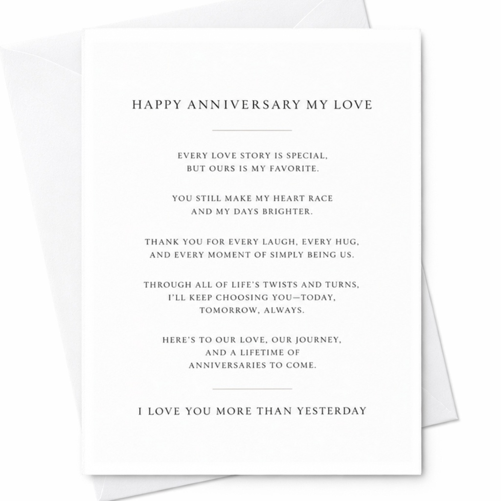Happy Anniversary My Love Romantic Anniversary Card For Wife Husband Wedding Celebration Love Note Sentimental Card C3682