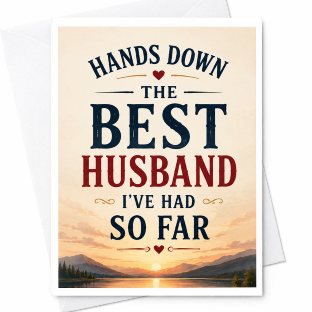 Hands Down The Best Husband I've Had So Far Funny Anniversary Card For Husband Romantic Greeting Card From Wife Cute Sunset C3686