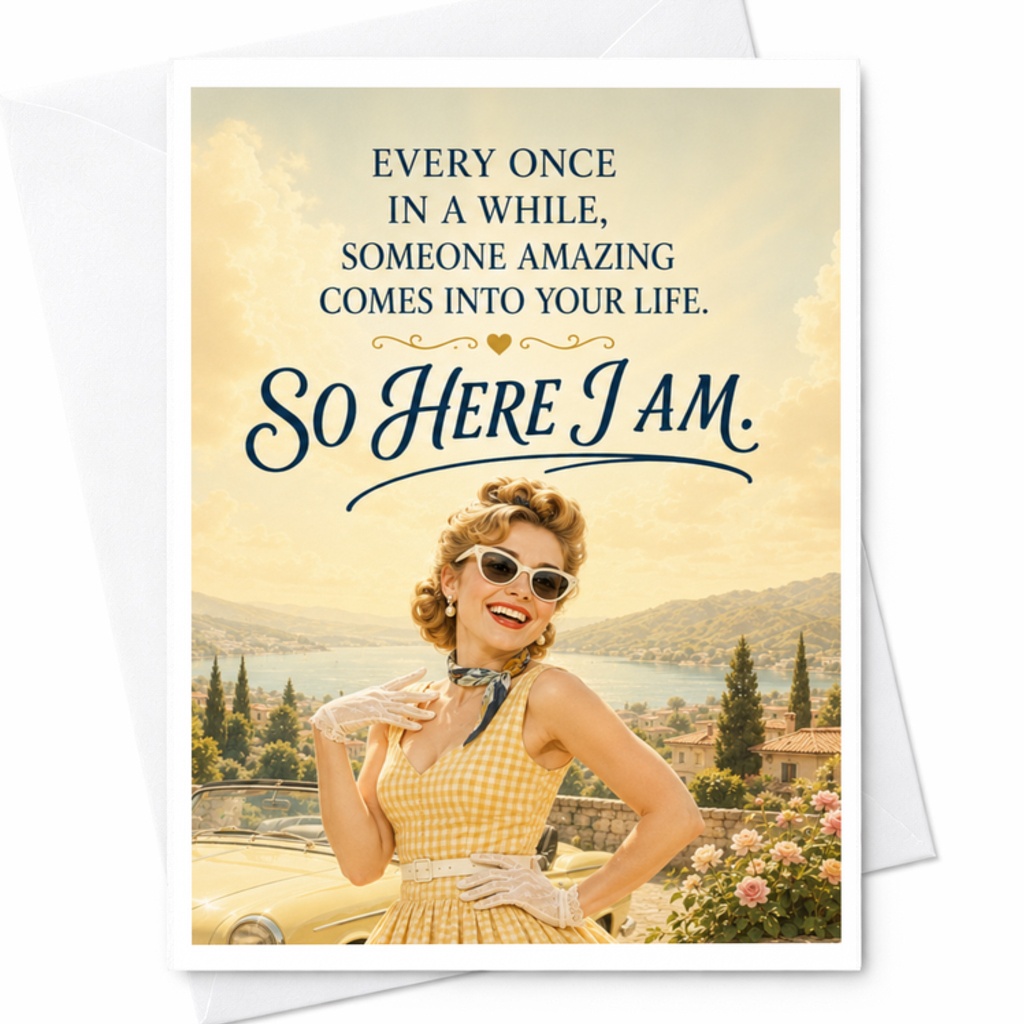 Every Once In A While, Someone Amazing Comes Into Your Life. So Here I Am. Funny Anniversary Card Romantic For Husband Wife Couple C3687