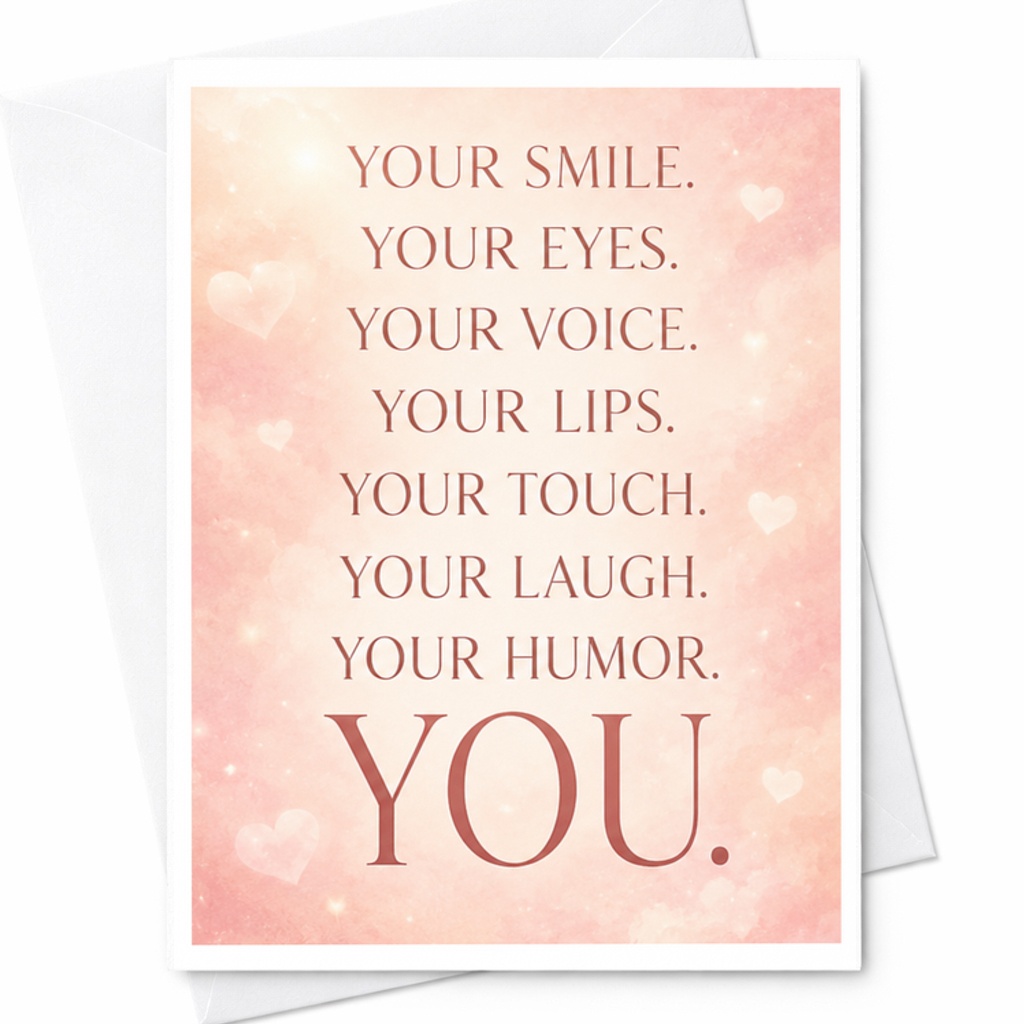 Your Smile Your Eyes Your Voice You Romantic Valentine's Day Card Anniversary Love Card For Him Her Husband Wife C3690