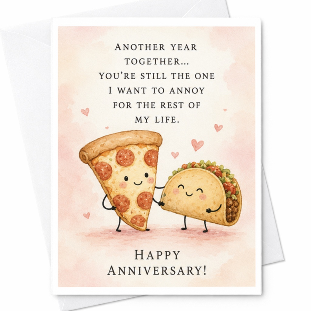 Another Year Together... You’re Still The One I Want To Annoy For The Rest Of My Life. Happy Anniversary! Funny Anniversary Card C C3700