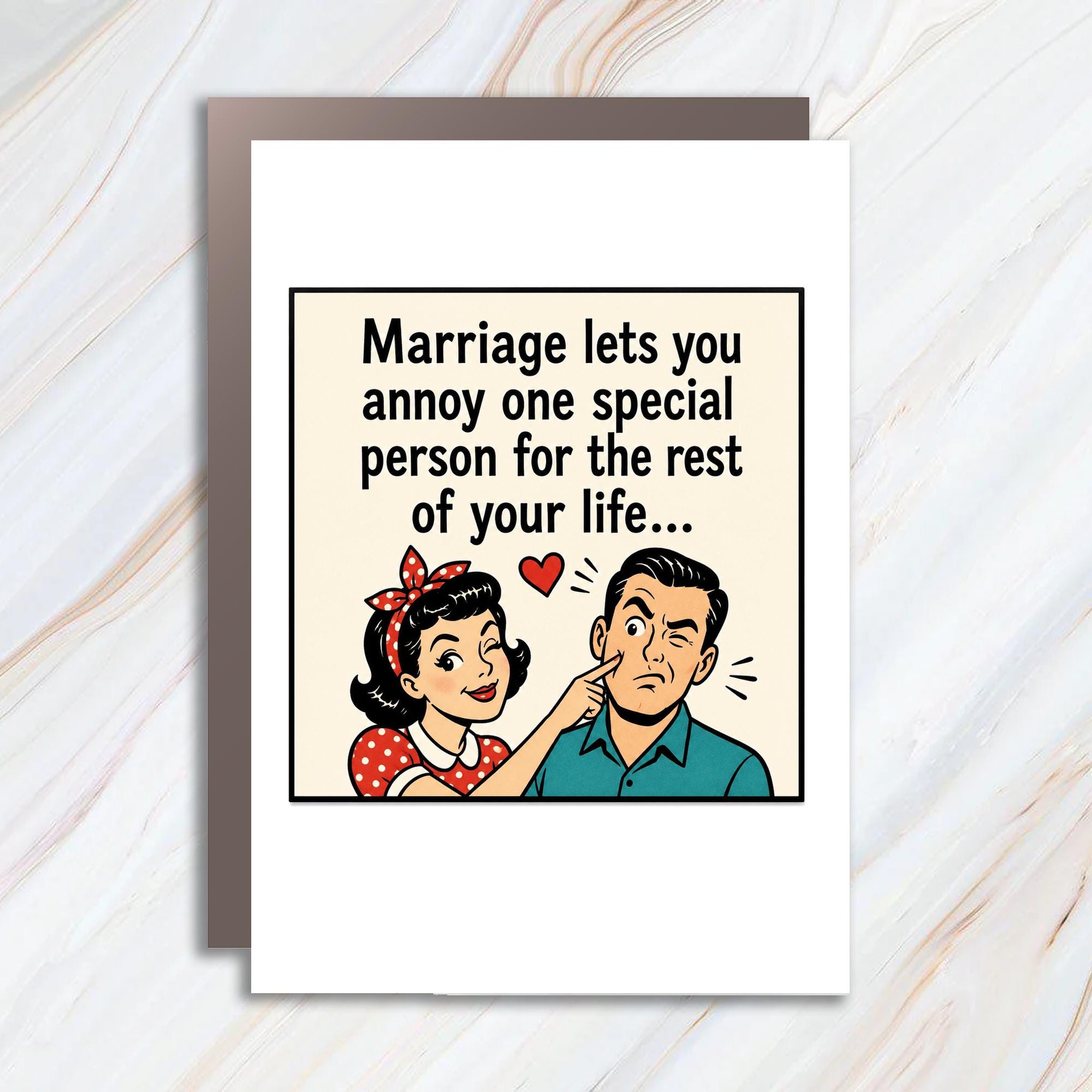 Marriage Lets You Annoy One Special Person Anniversary Card Funny Retro Couple Love Card For Husband Wife Cute Romantic WC80