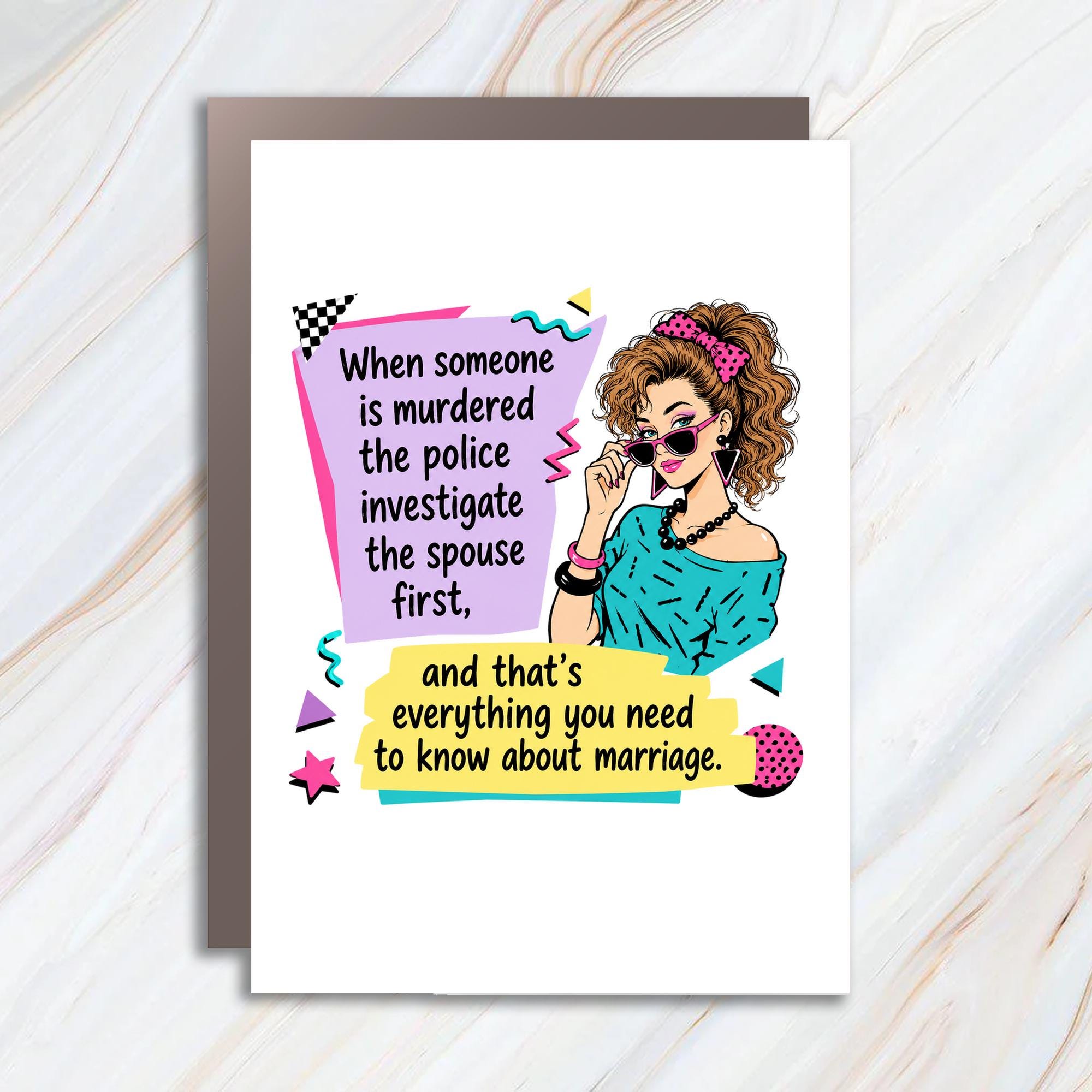 When Someone Is Murdered Funny Marriage Card Retro Greeting Card For Spouse Anniversary Card Relationship Card WC72