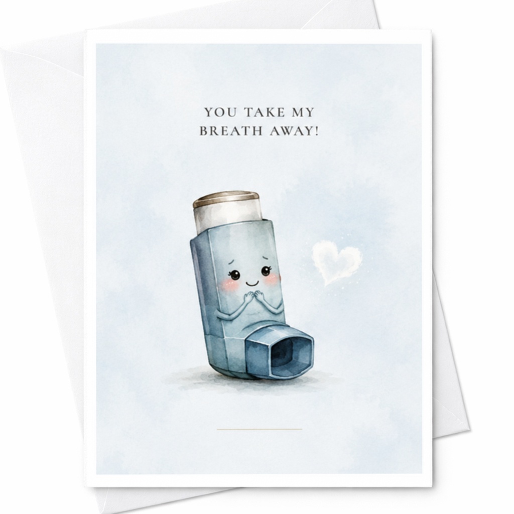 You Take My Breath Away! Funny Valentine's Day Card Cute Inhaler Love Card For Husband Wife Boyfriend Girlfriend Romantic C3714