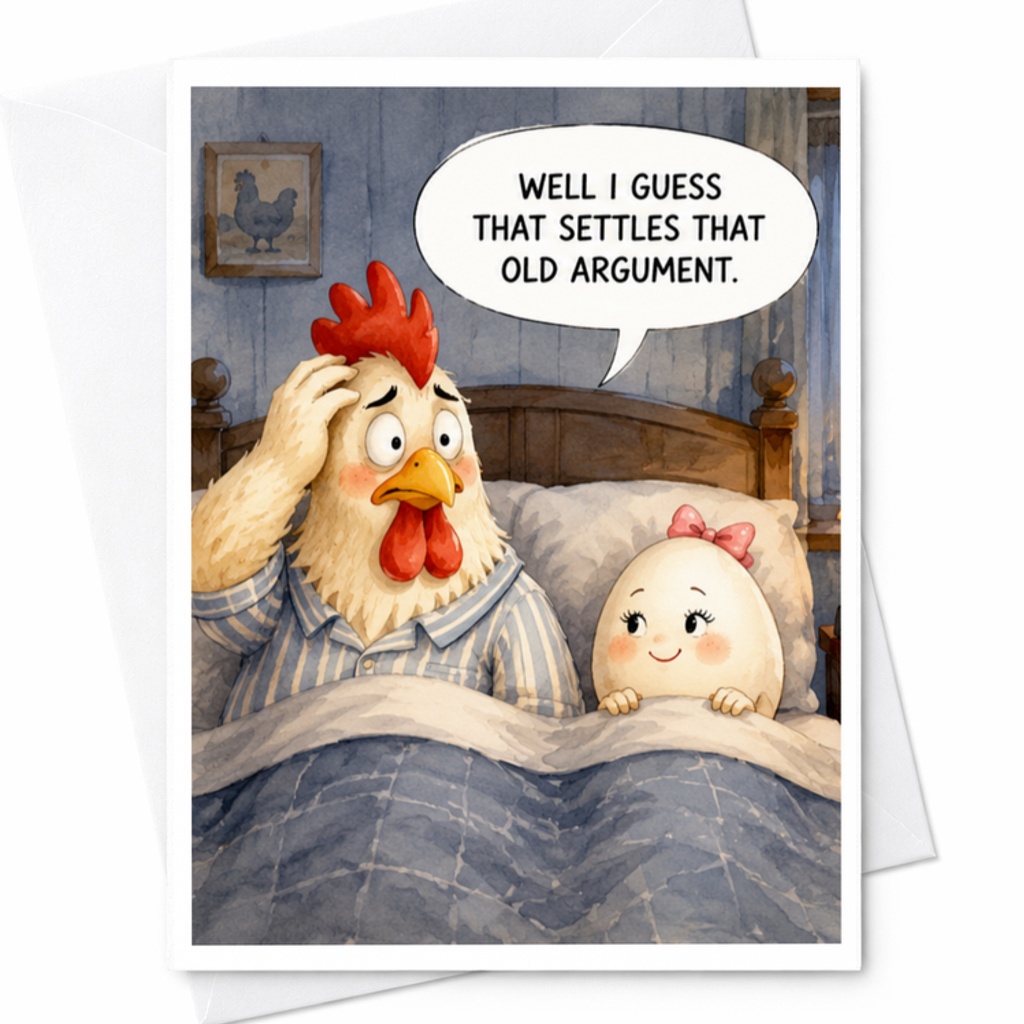 Well I Guess That Settles That Old Argument Funny Anniversary Card Cute Chicken Egg For Husband Wife Girlfriend Boyfriend C3721