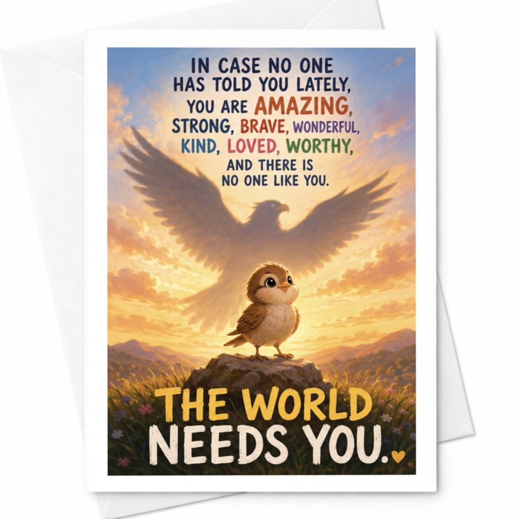 In Case No One Has Told You Lately Encouragement Card Inspirational Message The World Needs You Uplifting Greeting Card C3738