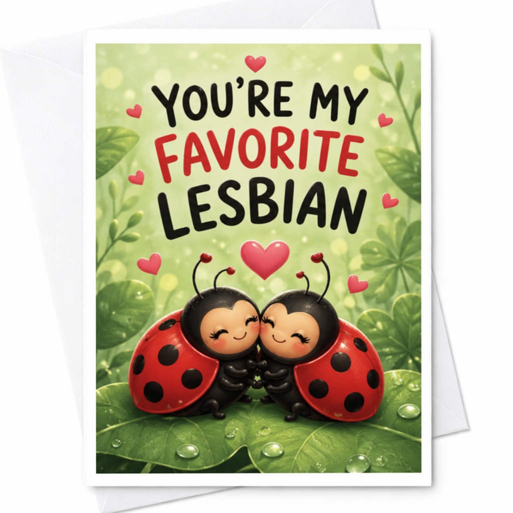 You're My Favorite Lesbian Funny Greeting Card Cute Ladybugs Lgbtq+ Friendship Card Best Friend Love Card For Her C3743
