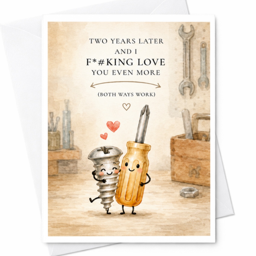 Two Years Later And I F*#king Love You Even More 2nd Anniversary Card Funny Romantic For Husband Wife Boyfriend Girlfriend C3755