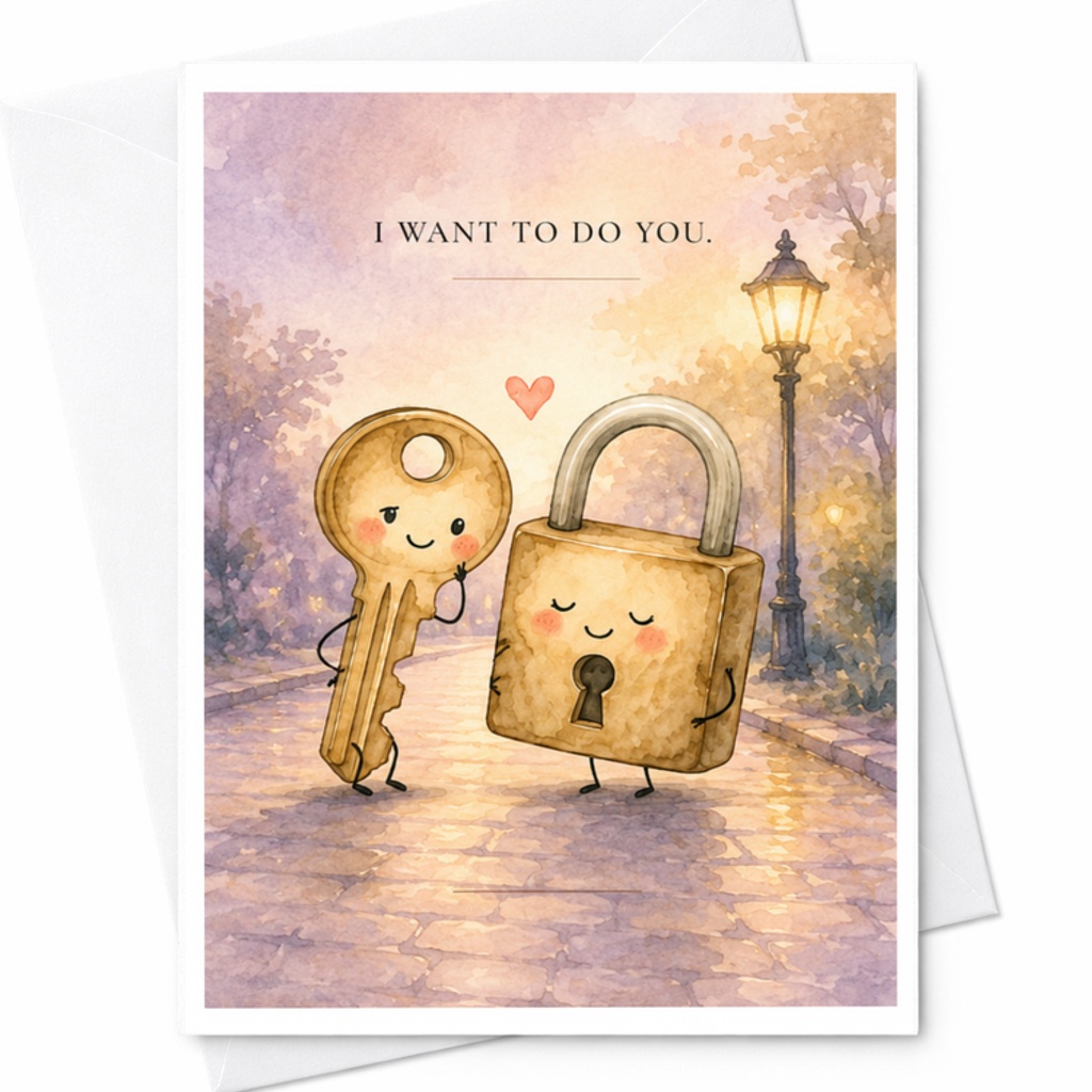 I Want To Do You Valentine's Day Card Cute Key Lock Romantic Greeting Card For Husband Wife Anniversary Love C3751