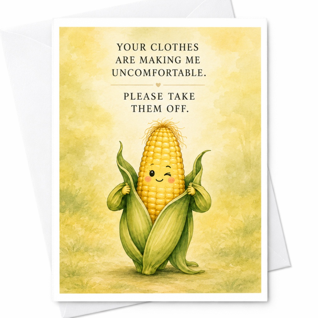 Your Clothes Are Making Me Uncomfortable. Please Take Them Off. Funny Greeting Card Playful For Friends Partners Birthday C3764