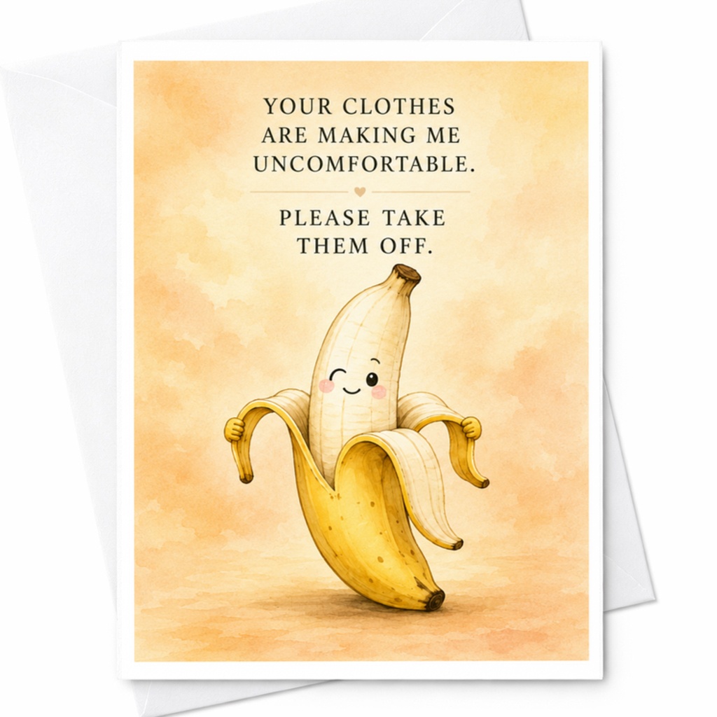 Your Clothes Are Making Me Uncomfortable Funny Greeting Card Playful Teasing Birthday Card For Friends Partners Cute Banana C3765