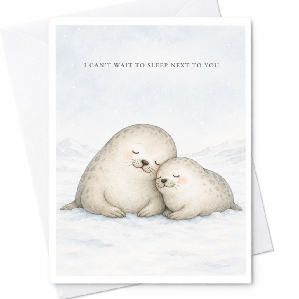 I Can't Wait To Sleep Next To You Valentine's Day Card Cute Seal Couple Anniversary Love Card For Husband Wife Romantic C3770