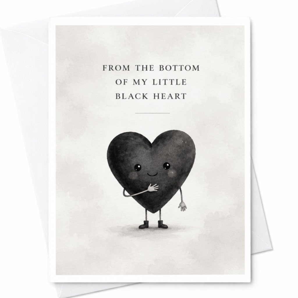 From The Bottom Of My Little Black Heart Cute Appreciation Card Funny Greeting Card For Friend Or Coworker Sweet Thank You C3775