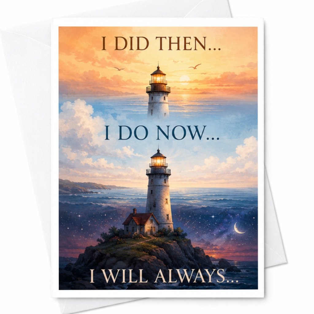 I Did Then... I Do Now... I Will Always... Romantic Anniversary Card For Husband Wife Couple Sentimental Love Card C3781