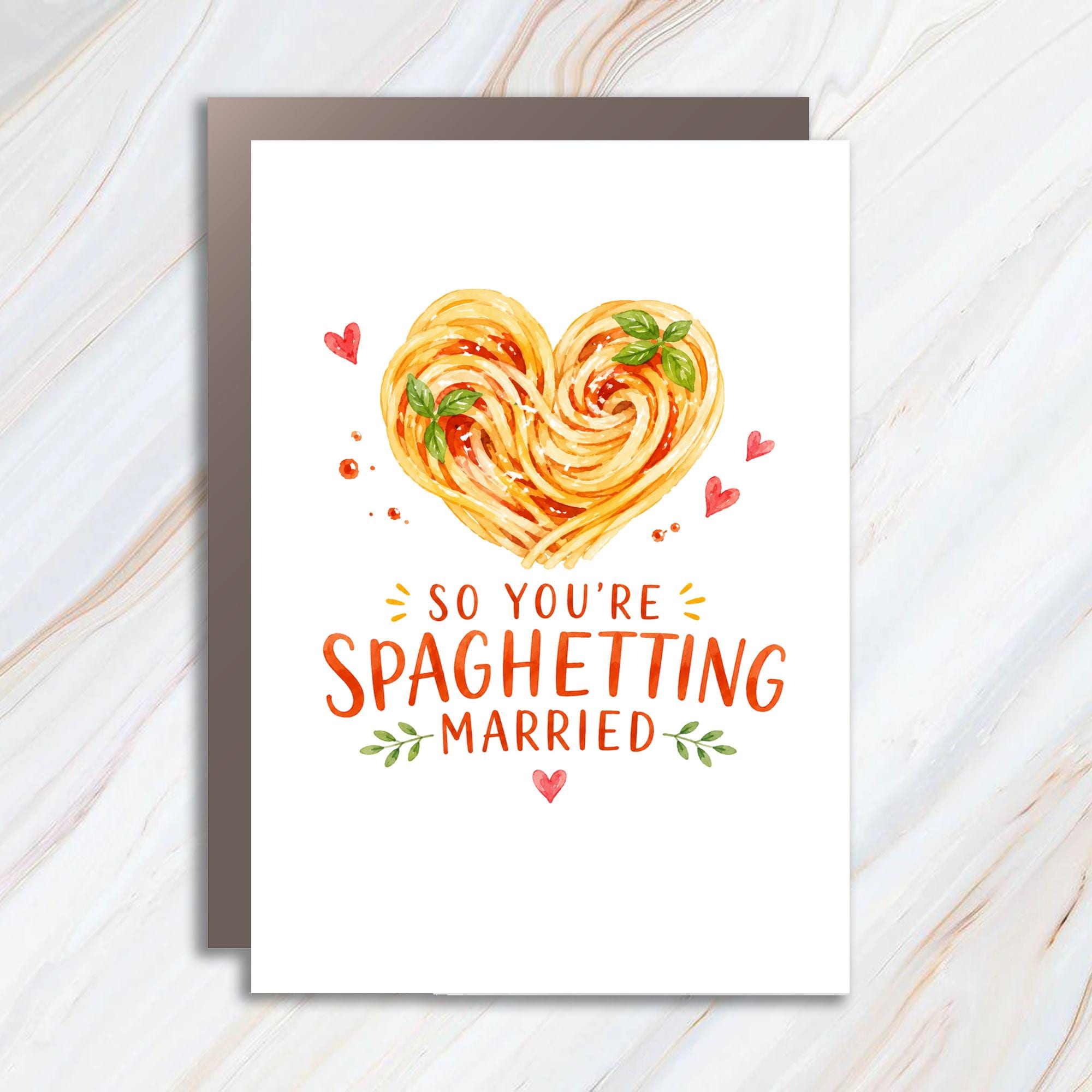 So You're Spaghetting Married Funny Wedding Card Cute Engagement Card For Couple Pasta Lover Romantic Foodie Card WC91