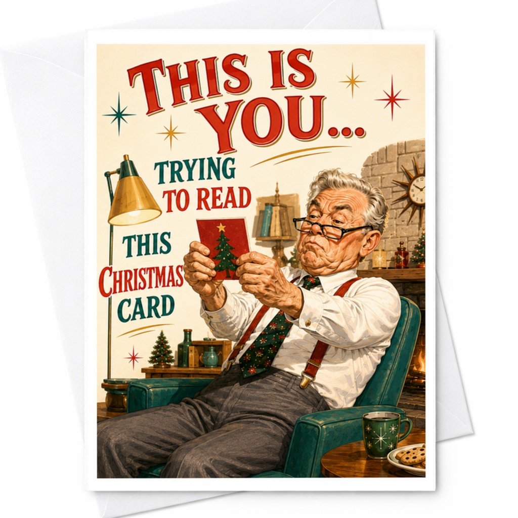 This Is You... Trying To Read This Christmas Card Funny Holiday Greeting Card For Family And Friends Xmas Card C3860