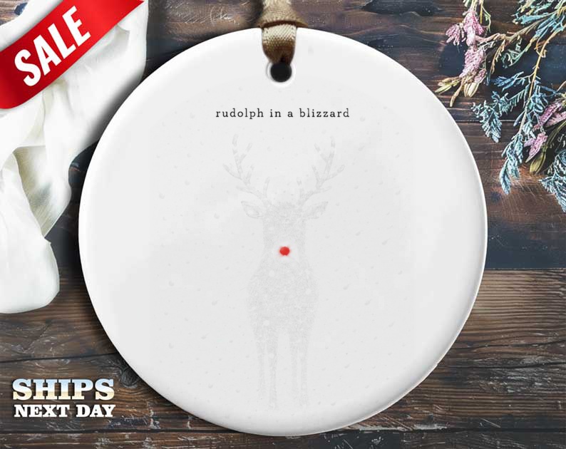 Rudolph In A Blizzard Funny Christmas Ornament Quirky Holiday Decor Unique Gift Idea For Friends Family O41