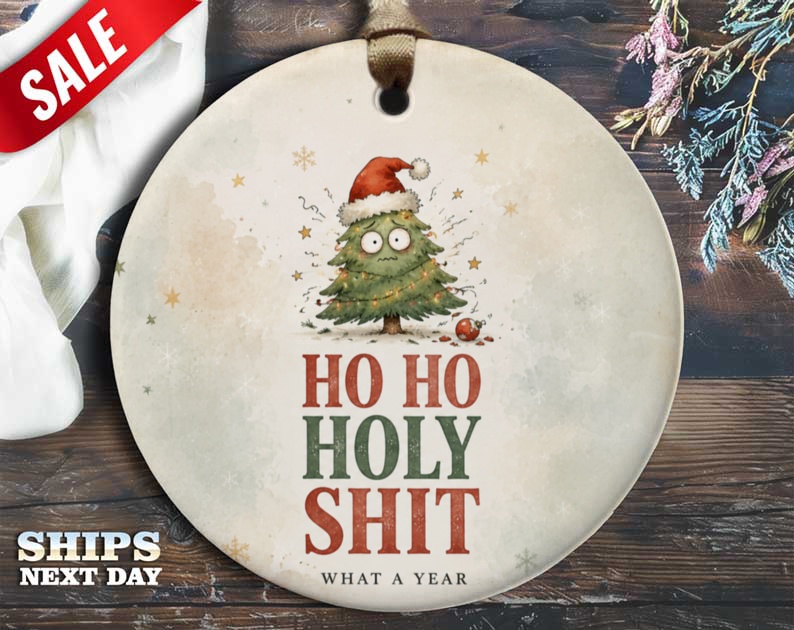 Ho Ho Holy Shit What A Year Funny Christmas Ornament Holiday Tree Decor Xmas Gift Idea For Friends Family O91