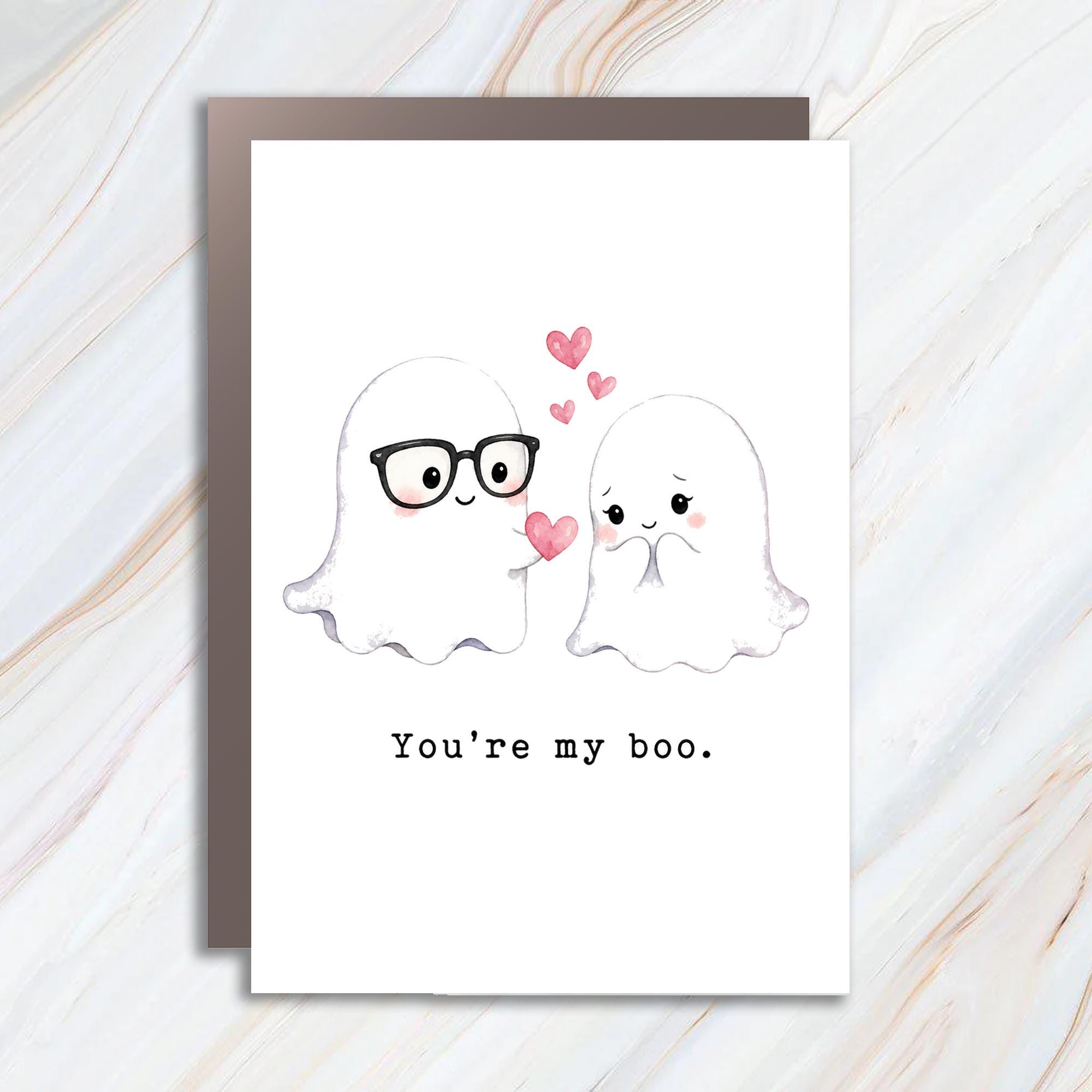 You're My Boo Cute Ghost Love Card Romantic Greeting Card For Couple Anniversary Card Cute Halloween Card HC5