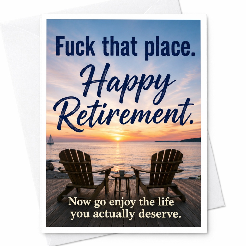 Fuck That Place Happy Retirement Card Funny Retirement Card For Colleague Friend Office Farewell Party C3997