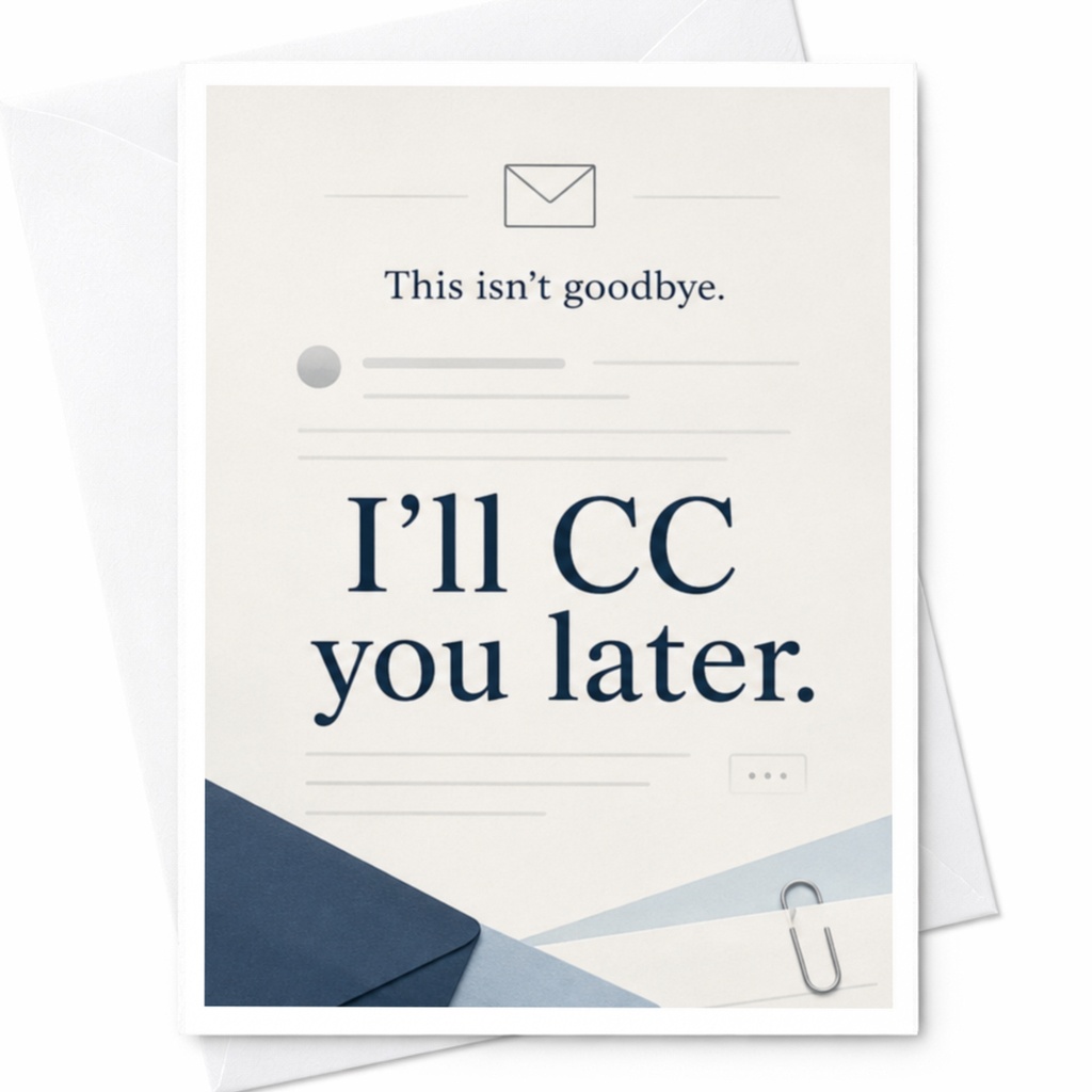 This Isn’t Goodbye. I’ll Cc You Later. Funny Farewell Card Colleague Goodbye Card Work Friend Leaving Card Office C4006