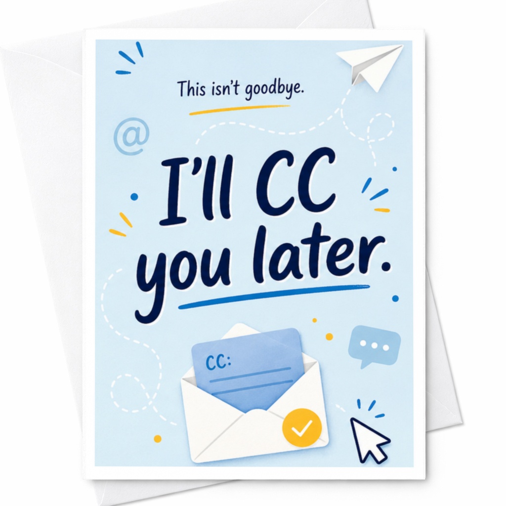 I'll Cc You Later Funny Farewell Card Goodbye Colleague Leaving Work Card Farewell Card For Coworker Office C4007